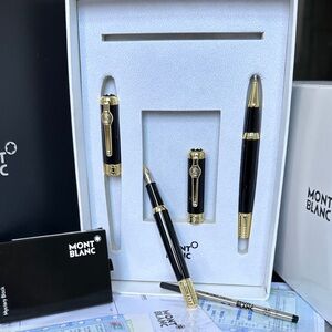 Montblanc Black and Gold Pen Set - Three-Piece Executive Collection